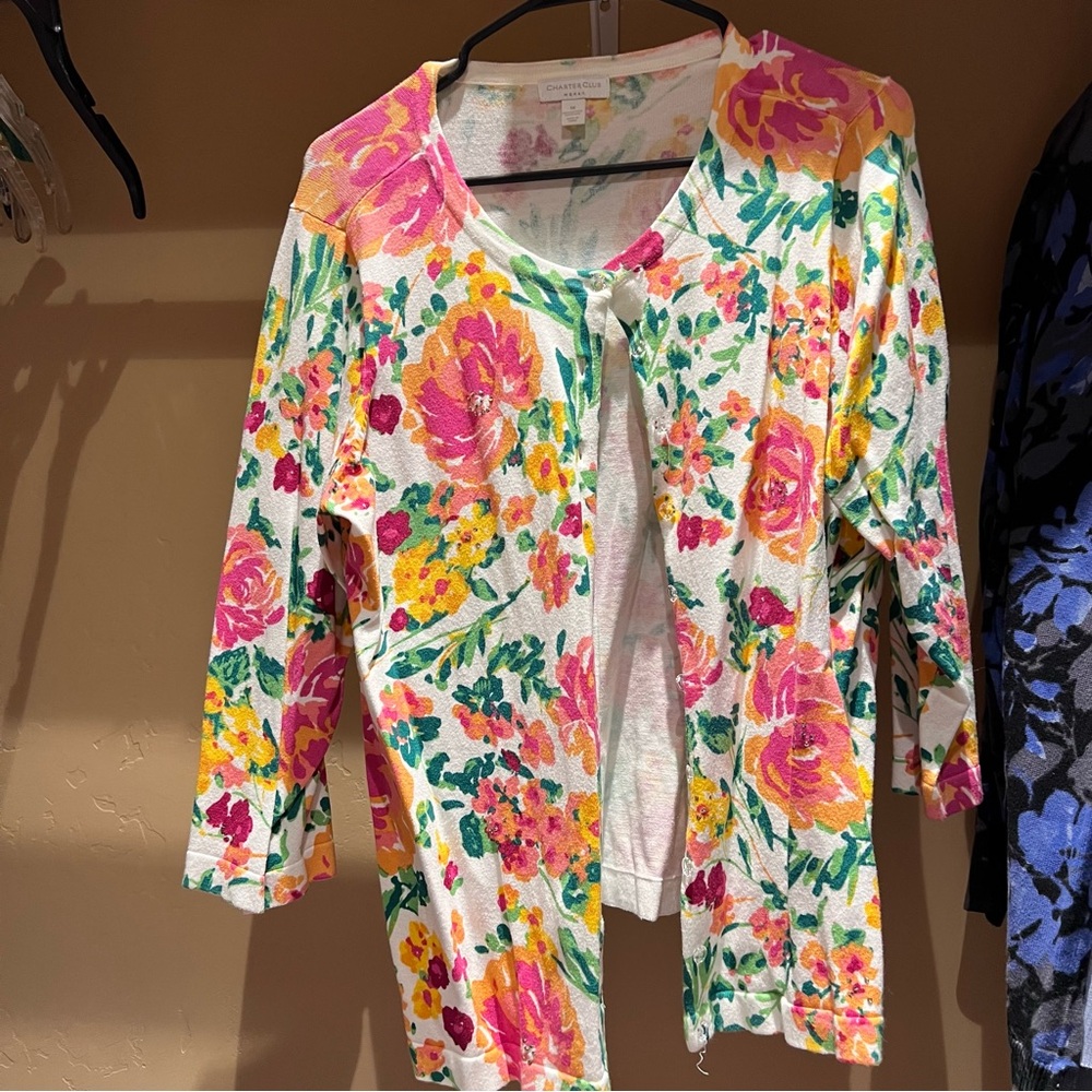 Charter Club Floral Cardigan